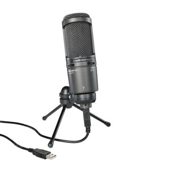 Микрофон Audio-Technica AT2020USB+, професионален кондензаторен кардиоиден, 20-20kHz, USB image