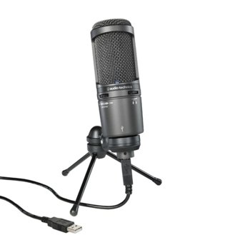 Микрофон Audio-Technica AT2020USB+, професионален кондензаторен кардиоиден, 20-20kHz, USB | JAR Computers Audio-Technica AT2020USB+
