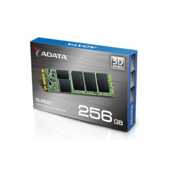 Памет SSD 256GB A-Data SU800, SATA 6Gb/s, M.2 (2280), скорост на четене 560MB/s, скорост на запис 520MB/s | JAR Computers ADATA SSD M2 2280 SU800 256GB