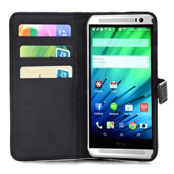 Wallet Flip Case for HTC ONE 2 M8 black