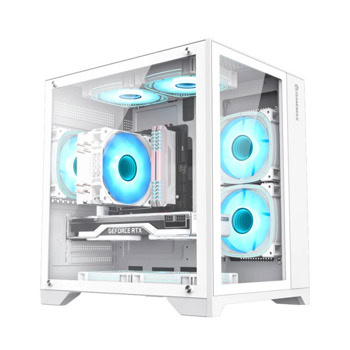 Кутия Gamemax Infinity Mini White, mATX/Mini-ITX, 1x USB 3.0, 2x 120mm вентилатора, с прозорец, бяла, без захранване | JAR Computers Кутия Gamemax Infinity Mini бяла