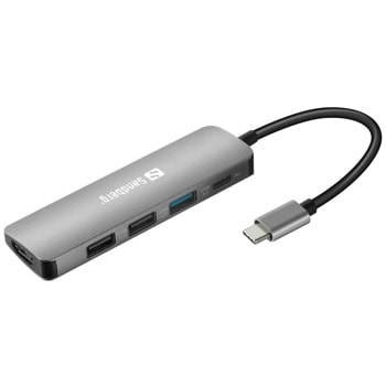 Докинг станция Sandberg 136-32, 1x USB Type C (м) към 1x HDMI (ж), 1 x USB-C (ж), 1 x USB 3.0 A (ж), 2 x USB 2.0 A (ж) image