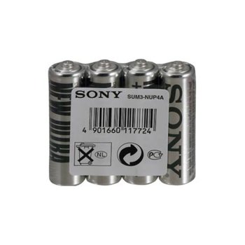 Батерии цинкови Sony AA, 1.5V, 4 бр.