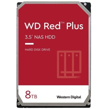 Твърд диск 8TB WD Red Plus (WD80EFBX), SATA 6Gb/s, 7200rpm, 256MB кеш, 3.5" (8.89cm) | JAR Computers 8TB WD Red Plus SATA 3.5 256MB WD80EFBX