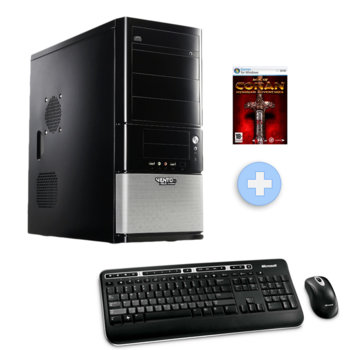 Настолен компютър PC Max "Прогрес 2" +подарък игра "Age of Conan", Intel® Core™2 Quad Q8300 2.5GHz, 4GB RAM, 1000GB HDD, DVDRW, ASUS GeForce GTX 260 896MB DDR3, SB7.1, безжична клавиатура и мишка Microsoft, 2г. гаранция | JAR Computers PC Max "Прогрес 2" +подарък игра "Age of Conan"
