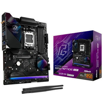 Дънна платка ASRock PHANTOM GAMING B850 Riptide WiFi, B850, AM5, DDR5, PCI-E 5.0 (HDMI), 4x SATA 6Gb/s, 1x Blazing M.2 slot, 3x Hyper M.2 slots, 2x USB 3.2 Gen 2 Type-C, 2.5GbE LAN, Wi-Fi 7, Bluetooth 5.4, ATX | JAR Computers ASRock PHANTOM GAMING B850 Riptide WiFi 90-MXBQT-A
