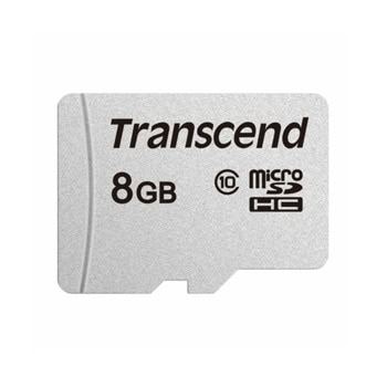 Карта памет 8GB microSDHC, Transcend USD300S, Class 10, скорост на четене до 20MB/s, скорост на запис до 10MB/s | JAR Computers Transcend 8GB microSD w/o adapter Class10