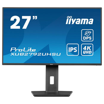 Монитор IIYAMA XUB2792UHSU-B6, 27" (68.58 cm) IPS панел, 4K/UHD, 4ms, 80 000 000:1, 350cd/m2, DisplayPort, HDMI, USB | JAR Computers IIYAMA XUB2792UHSU-B6