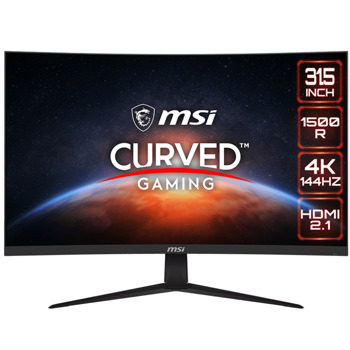 Монитор MSI G321CU (9S6-3DC51A-001), 31.5" (80.01cm), VA панел, 144Hz, 4K/UHD, 1ms, 100 000 000:1, 300cd/m2, DisplayPort, HDMI, USB-C | JAR Computers MSI G321CU 9S6-3DC51A-001