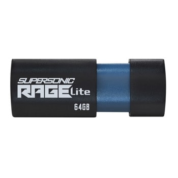 Памет 64GB USB Flash Drive, Patriot Supersonic Rage Lite (PEF64GRLB32U), USB 3.2, черна | JAR Computers Patriot Supersonic Rage LITE 64GB PEF64GRLB32U