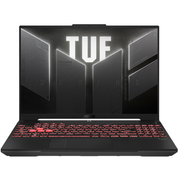 Лаптоп Asus TUF Gaming A16 FA607PI-N3010 (90NR0IV3-M00390)(Mecha Grey), дванадесетядрен AMD Ryzen 9 7845HX 3.0/5.2GHz, 16" (40.64cm) WUXGA IPS 165Hz Anti-Glare Display & GF RTX 4070 8GB, (HDMI), 16GB DDR5, 1TB SSD NVMe, 2x USB-C, No OS | JAR Computers Asus TUF Gaming A16 FA607PI-N3010 90NR0IV3-M00390