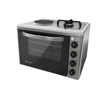 Готварска печка Елдом 213VF, газ/ток, обем 38 L, 2 нагревателни зони, 3100W, инокс | JAR Computers Елдом 213VF-NEW