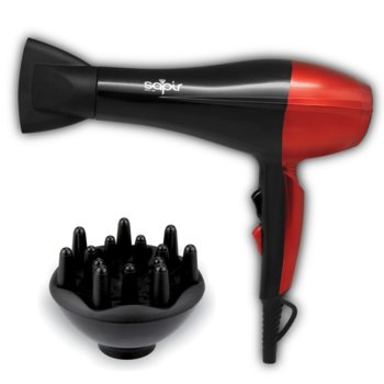 Сешоар Sapir SP 1100 CSDR, 1800W, 2 скорости, 3 степени на температурата, защита против прегряване, черен/червен | JAR Computers Sapir SP 1100 CSDR