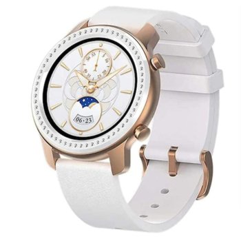 Смарт часовник Xiaomi Amazfit GTR 42mm Glitter edition, 1.2" (3.04 cm) AMOLED Gorilla Glass 3, до 12 дни живот на батерията, IP68, 6-осен сензор за ускорение, златисто-бял | JAR Computers Xiaomi Amazfit GTR 42mm Glitter edition