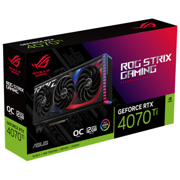 Видео карта Nvidia GF RTX 4070 TI, 12GB, ASUS ROG STRIX OC, PCI-E 4.0, GDDR6X, 192-bit, DisplayPort, HDMI | JAR Computers Asus RTX 4070 TI OC 90YV0II0-M0NA00