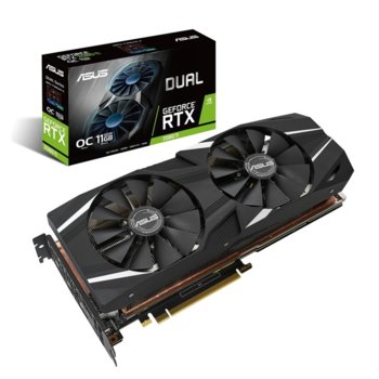 Видео карта Nvidia GeForce RTX 2080 Ti, 11GB, Asus Dual RTX 2080 Ti OC Edition, PCI-E 3.0, GDDR6, 352 bit, 3x DisplayPort, 1x HDMI, 1xUSB Type C, Real Time Ray Tracing технология | JAR Computers Asus Dual GeForce RTX 2080 Ti OC edition