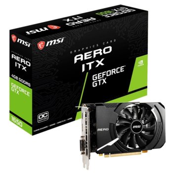 Видео карта Nvidia GeForce GTX 1650, 4GB, MSI D6 AERO ITX OC, PCI-E 3.0, GDDR6, 128bit, HDMI, DisplayPort, DVI-D | JAR Computers MSI D6 AERO ITX OC