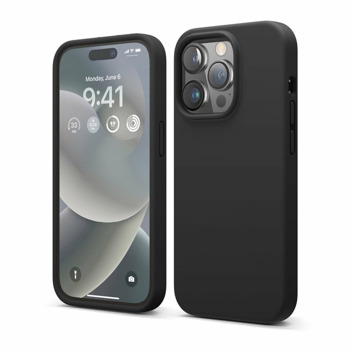 Soft Silicone Case за iPhone 14 Pro черен