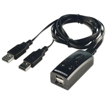 KVM превключвател Lindy LNY-32165, от 2x USB Type A(м) към 2x USB Type A(ж), USB 2.0, image