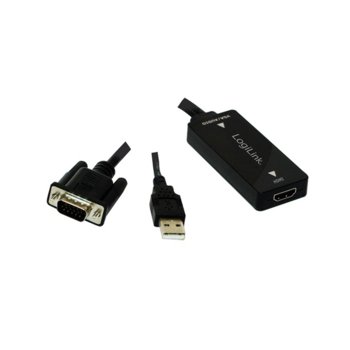 KVM суич LogiLink CV0060, от VGA(D-Sub)(м), USB A(м) към HDMI(ж), 1080p резолюция, 1 устройство image