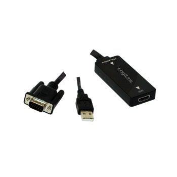 KVM суич LogiLink CV0060, от VGA(D-Sub)(м), USB A(м) към HDMI(ж), 1080p резолюция, 1 устройство | JAR Computers LogiLink CV0060 Converter