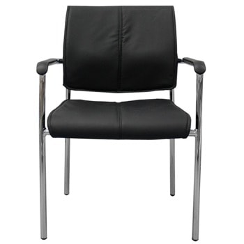 Посетителски стол RFG Flash M, до 120кг, еко кожа, метал, черен image