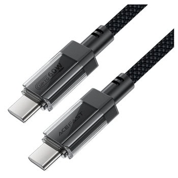 Кабел Acefast C12-03, от USB C(м) към USB C(м), 1.2m, 60W, черен | JAR Computers кабел acefast usb cm to usb cm черен