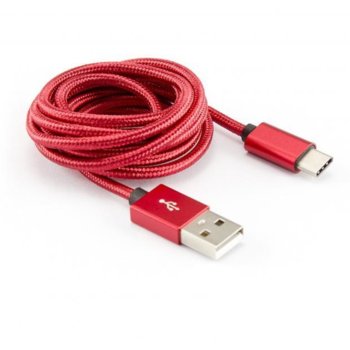 Кабел SBOX, от USB A(м) към USB C(м), 1.5m, червен | JAR Computers SBOX USB-TYPEC-15R USB A(м) към USB C(м) 1.5m
