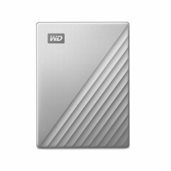 Твърд диск 1TB Western Digital MyPassport Ultra (сребрист), външен, 2.5", USB-C | JAR Computers 1TB WD MyPassport Ultra Silver