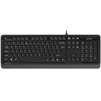 Клавиатура A4Tech Fstyler FK10, нископрофилни клавиши, мултимедийни бутони, USB, черна | JAR Computers A4Tech Fstyler FK10 Grey