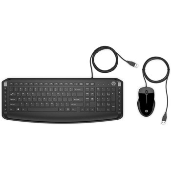 Комплект клавиатура и мишка HP Pavilion 200, жични, оптична мишка (1600 dpi), USB, черни | JAR Computers HP Pavilion Keyboard and Mouse 200 UK