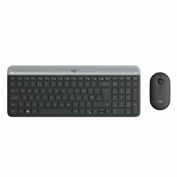 Комплект клавиатура и мишка Logitech MK470 Slim Wireless Combo, безжични, 1000 Dpi, USB, черни image