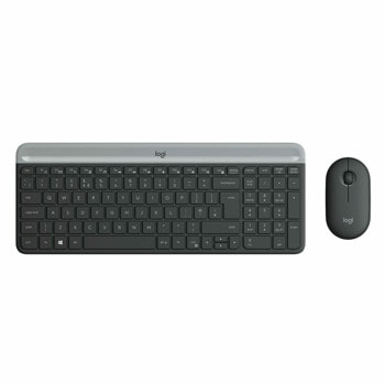 Комплект клавиатура и мишка Logitech MK470 Slim Wireless Combo, безжични, 1000 Dpi, USB, черни | JAR Computers Logitech MK470 Slim Wireless Combo
