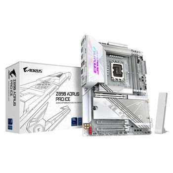 Дънна платка GIGABYTE Z890 AORUS PRO ICE, Z890, LGA1851, DDR5, PCI-E 5.0,(HDMI),4x SATA 6Gb/s, 3x M.2, USB 3.2 Gen2, 5GbE LAN, Bluetooth 5.4, Wi-Fi 7, ATX | JAR Computers дънна платка gigabyte z890 aorus pro ice