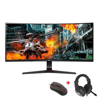 Монитор LG 34GL750-B с подарък слушалка Genesis Argon 100 и мишка Genesis Krypton 110, 34" (86.36cm) IPS панел, 144Hz, UWHD, 5ms, 300cd/m2, Display Port, HDMI | JAR Computers LG 34GL750-B + Argon 100 + Krypton 110