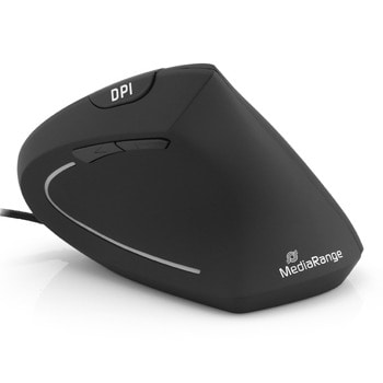 Мишка MediaRange MROS230, оптична (2400 dpi), 6 бутона, специална форма за десничари, USB, черна | JAR Computers MediaRange MROS230
