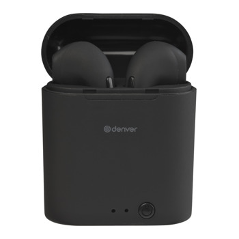 Слушалки Denver TWE-46BLACK, безжични, микрофон, Bluetooth, до 3 часа време на работа, черни | JAR Computers Слушалки Denver TWE-46BLACK