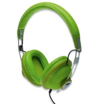 Слушалки EDNET 83136 AURICLE Grasshoper, микрофон, 3.5mm jack, 44mm neodymium говорители, 1.2м кабел, зелени | JAR Computers EDNET 83136 AURICLE Grasshoper