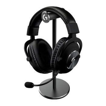 Комплект слушалки и стойка Logitech Pro X, USB, Jack 3.5mm, микрофон, 50mm говорители, наушници с мемори пяна, гейминг, черни | JAR Computers Logitech PRO X Black 991-000358