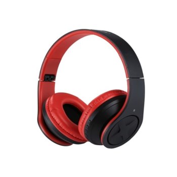 Слушалки Ovleng iH2, безжична, микрофон, до 8 часа работа, слот за SD карта, Bluetooth, черни/червени | JAR Computers Ovleng iH2