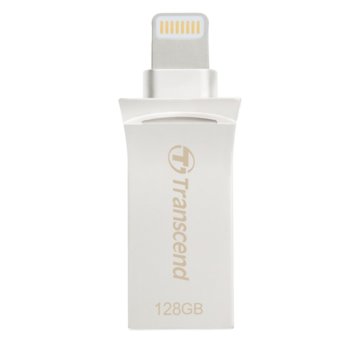 Памет 128GB USB Flash Drive, Transcend JetDrive Go 500 Silver, USB 3.1/Apple Lightning, сребриста | JAR Computers Transcend 128GB JetDrive Go 500 TS128GJDG500S
