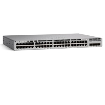 Суич Cisco Catalyst 9200L (C9200L-48T-4X-E), 52 порта, 1000 Mbps, 48x 10/100/1000Base-T, 4x 10GBase-T Uplink, 2GB DRAM, 4GB Flash | JAR Computers Cisco Catalyst 9200L Essentials C9200L-48T-4X-E