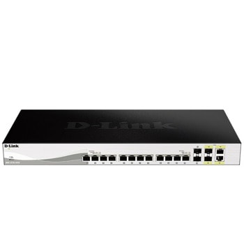 Суич D-Link DXS-1210-16TC, 10000Mbps, 16 порта, 12x10GBase-T, 2x SFP+, 2x combo 10 Gigabit SFP+ | JAR Computers D-Link 16 DXS-1210-16TC
