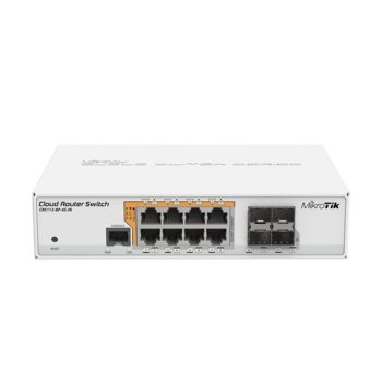 Суич Mikrotik CRS112-8P-4S-IN, 1000 Mbps, 12 порта, 4х SFP порта | JAR Computers MIKROTIK CRS112-8P-4S-IN