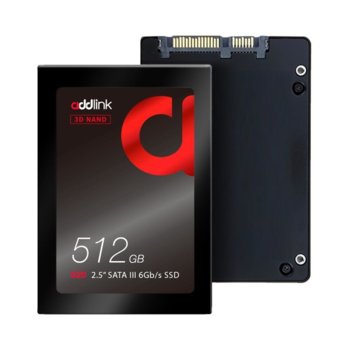 Памет SSD 512GB Addlink S20, SATA 6 Gb/s, 2.5" (6.35cm), скорост на четене 550 MB/s, скорост на запис 500 MB/s | JAR Computers Addlink 512GB S20 SATA III 6Gb/s 2.5in