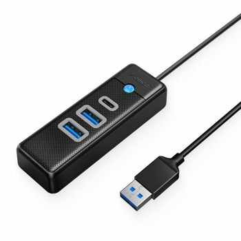 USB Хъб Orico PWC2U-U3-015-BK, 3 порта, от USB Type-A към 1x USB 3.2 Type-C/2x USB 3.0 Type-A, черен | JAR Computers Orico PWC2U-U3-015-BK
