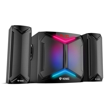 Тонколони Yenkee YSP 2105, 2.1, 50W RMS, Bluetooth, 3.5mm жак, USB, слот за SD карта, черни, RGB подсветка | JAR Computers Аудио система Yenkee YSP 2105 45012099