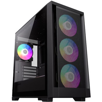 Кутия Gamemax DEFENDER MB, Micro ATX/ITX, 1x USB 3.0, 4x ARGB 120mm вентилатора, с прозорец, черна, без захранване | JAR Computers Gamemax DEFENDER MB