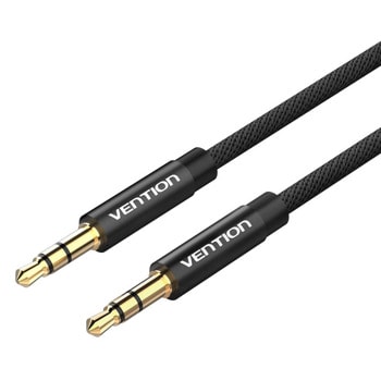 Аудио кабел Vention BAGBG, от 3.5mm жак към 3.5mm жак, 1.5m, черен, екраниран | JAR Computers кабел vention jack 3.5 м to jack 3.5 м 1.5m bagbg