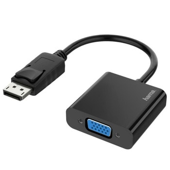 Адаптер HAMA 200337, от DisplayPort(м) към VGA(ж), черен | JAR Computers HAMA-200337